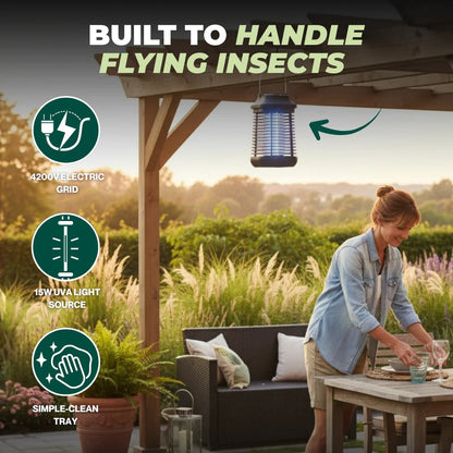Smart Bug Zapper with High-Efficiency UV Light for Outdoor Use