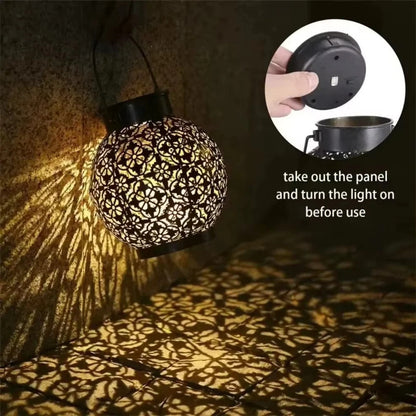 Outdoor Solar Lantern - Elegant Iron Design for Your Space