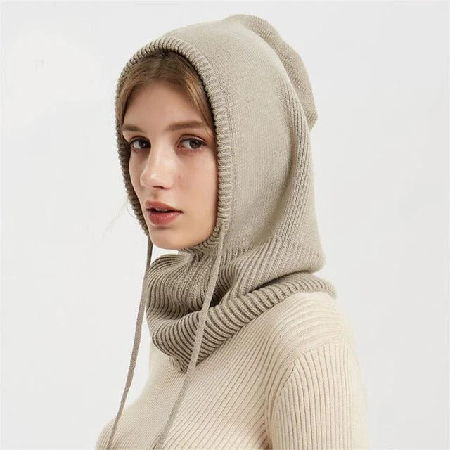 Cozy Knit Beanie with Adjustable Hood for Winter Wear