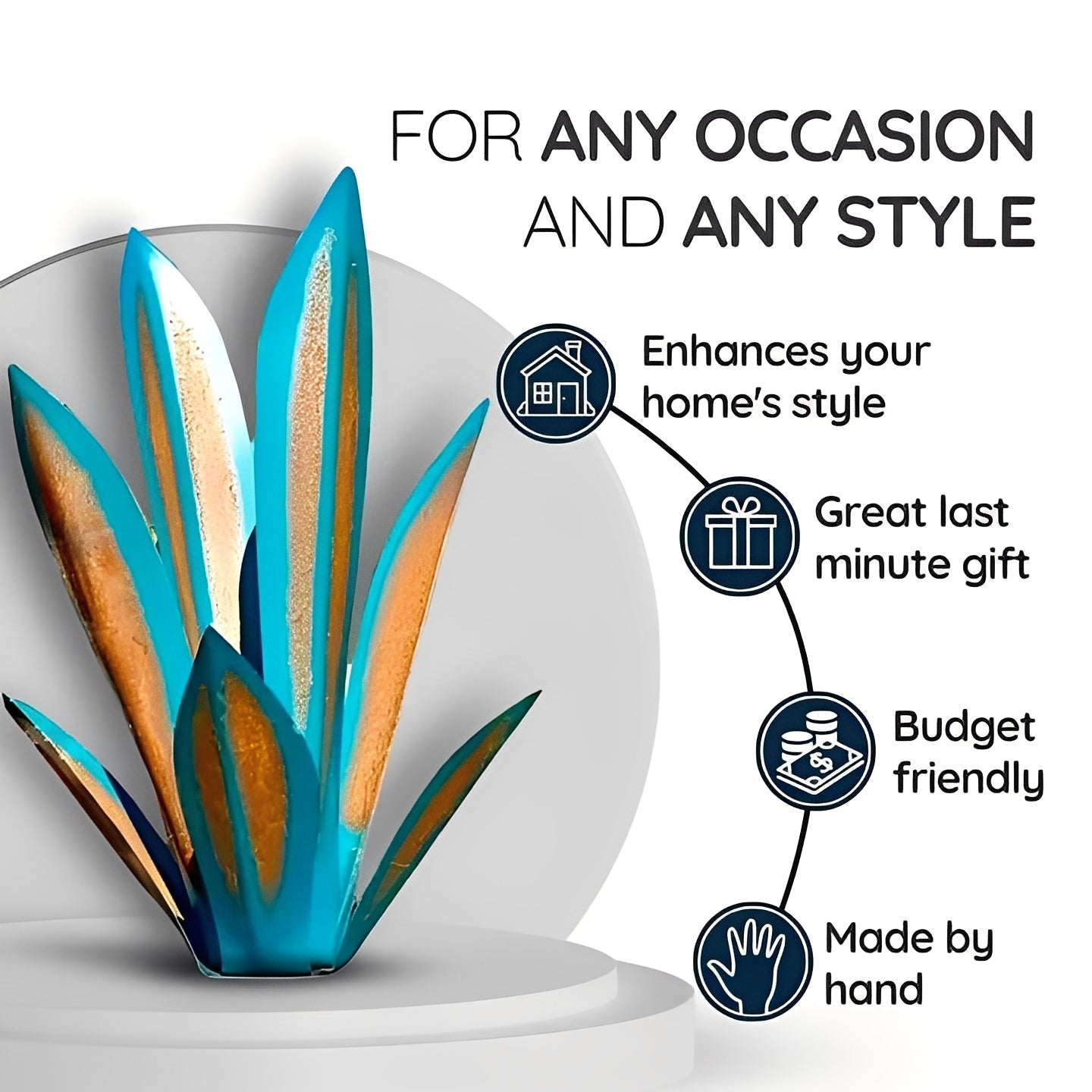 Stylish Metal Agave-Inspired Garden Ornament for Any Space