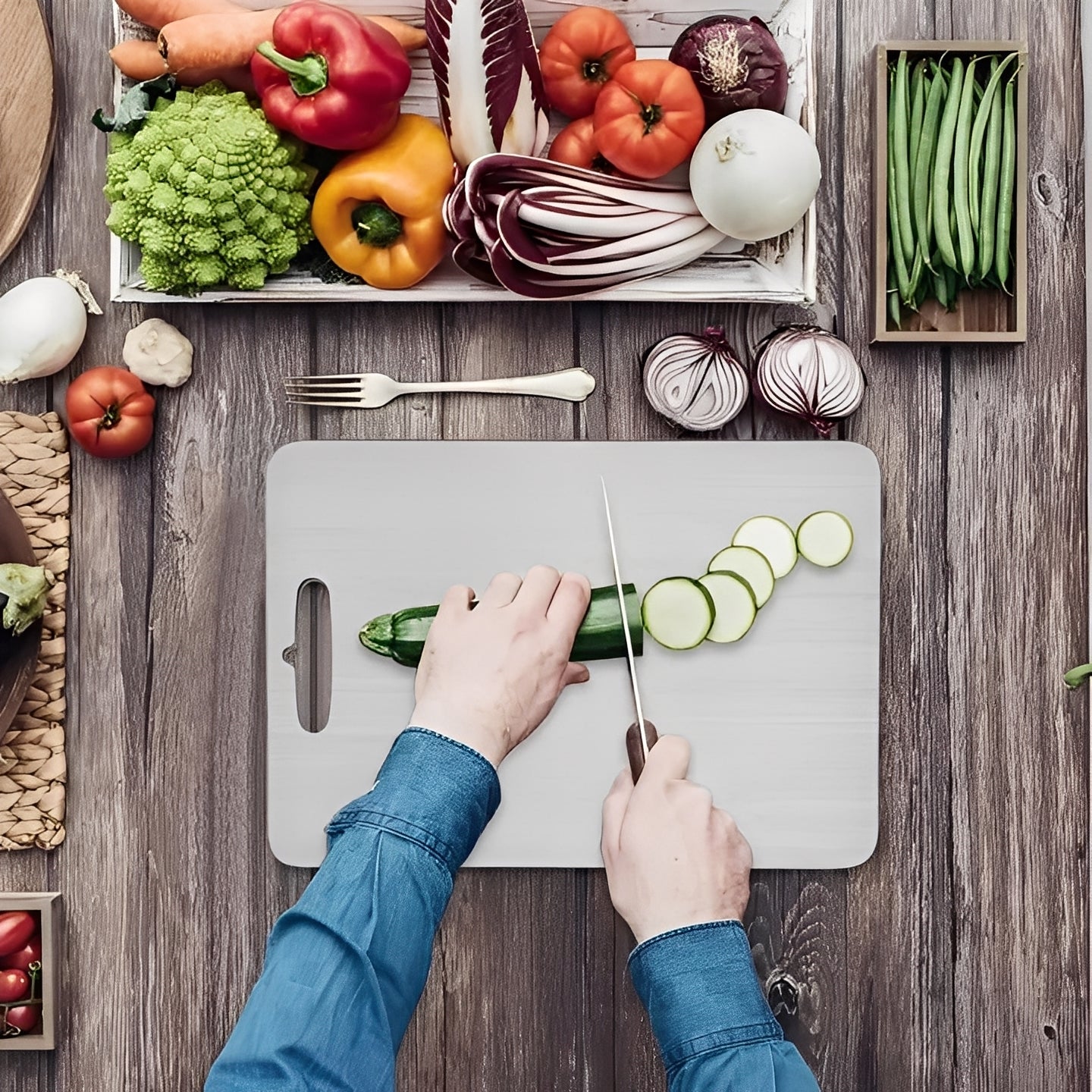 Durable Metal Cutting Board for Effortless Food Prep