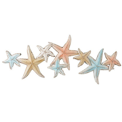 Ocean-Inspired Metal Starfish Wall Decor Set, 46.5in Wide
