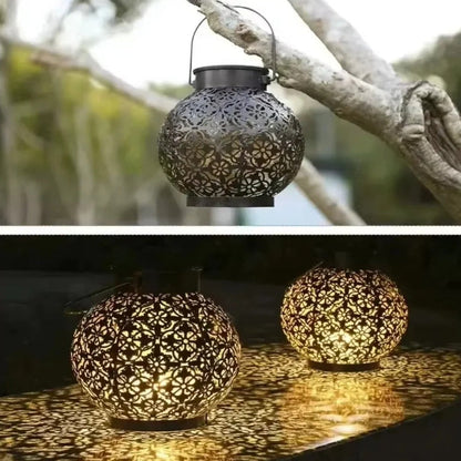 Outdoor Solar Lantern - Elegant Iron Design for Your Space