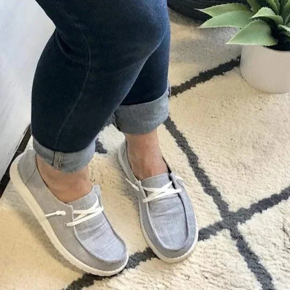 Comfortable Slip-On Canvas Flats with Extra Room for Women