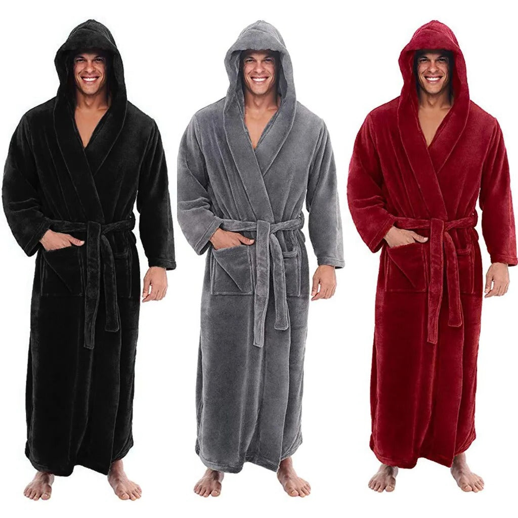 Ultimate Comfort Hooded Bathrobe with Deep Pockets