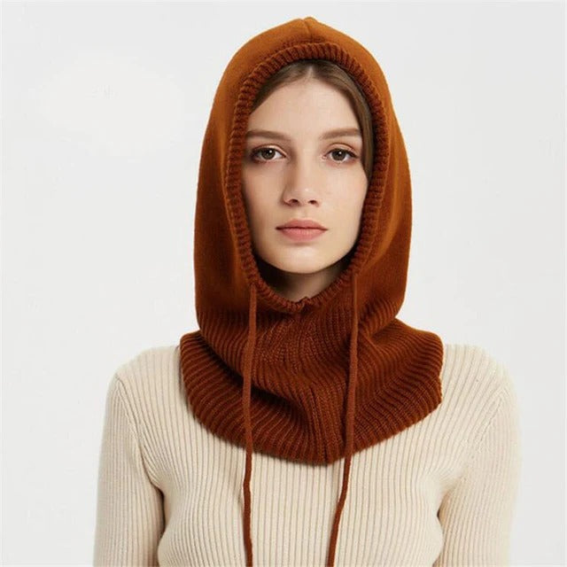 Cozy Knit Beanie with Adjustable Hood for Winter Wear