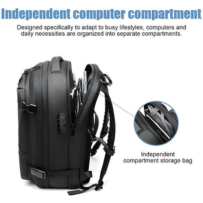Smart Travel Backpack with Space-Saving Compression System