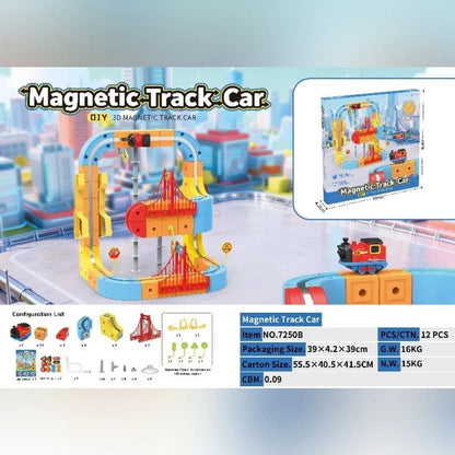 Magnetic Building Track Set with Electric Train for Creative Play