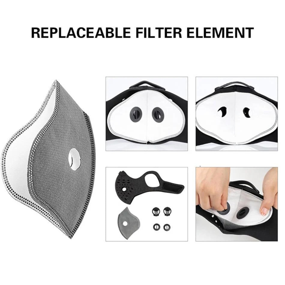 Eco-Friendly Reusable Face Mask with Adjustable Fit & Filters