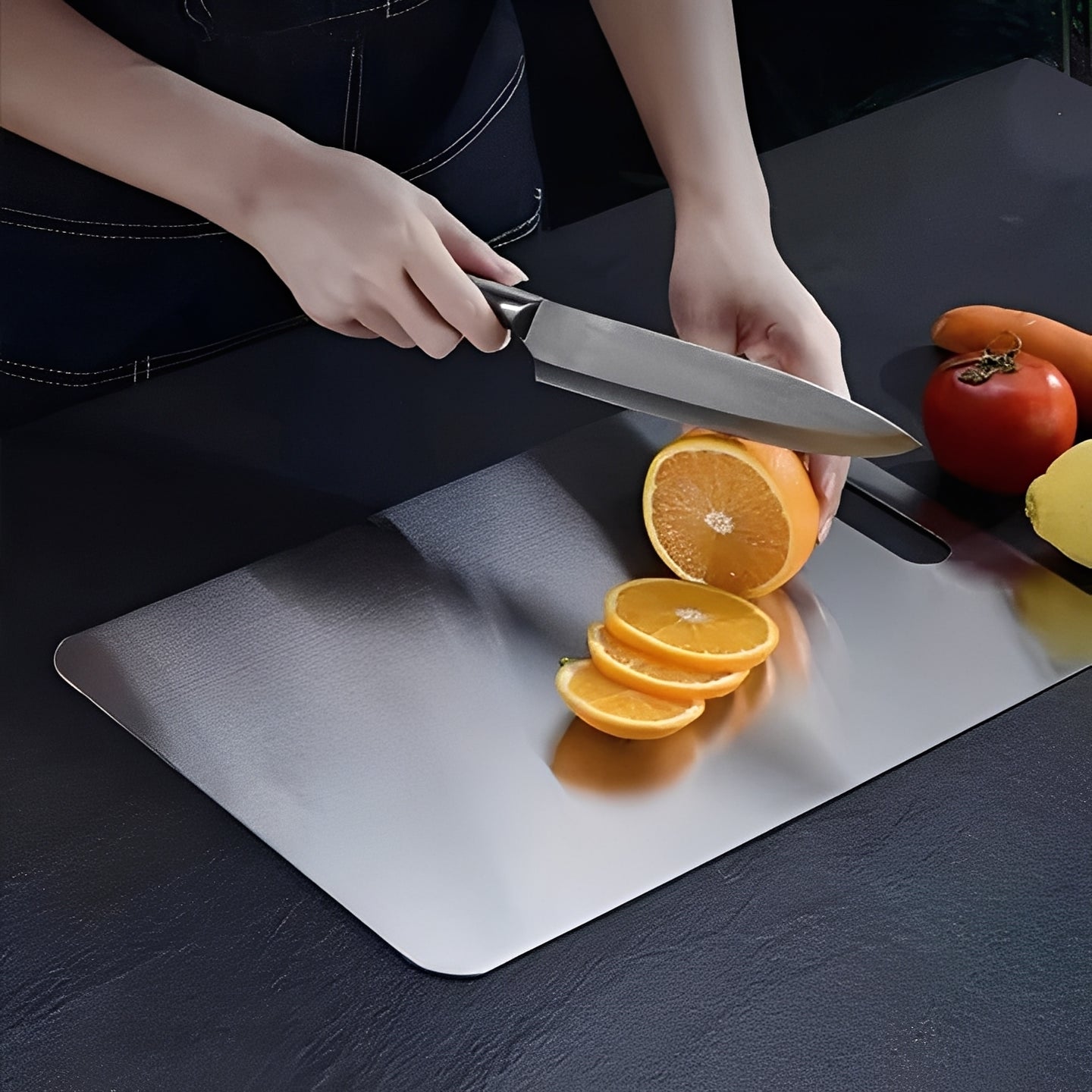 Durable Metal Cutting Board for Effortless Food Prep
