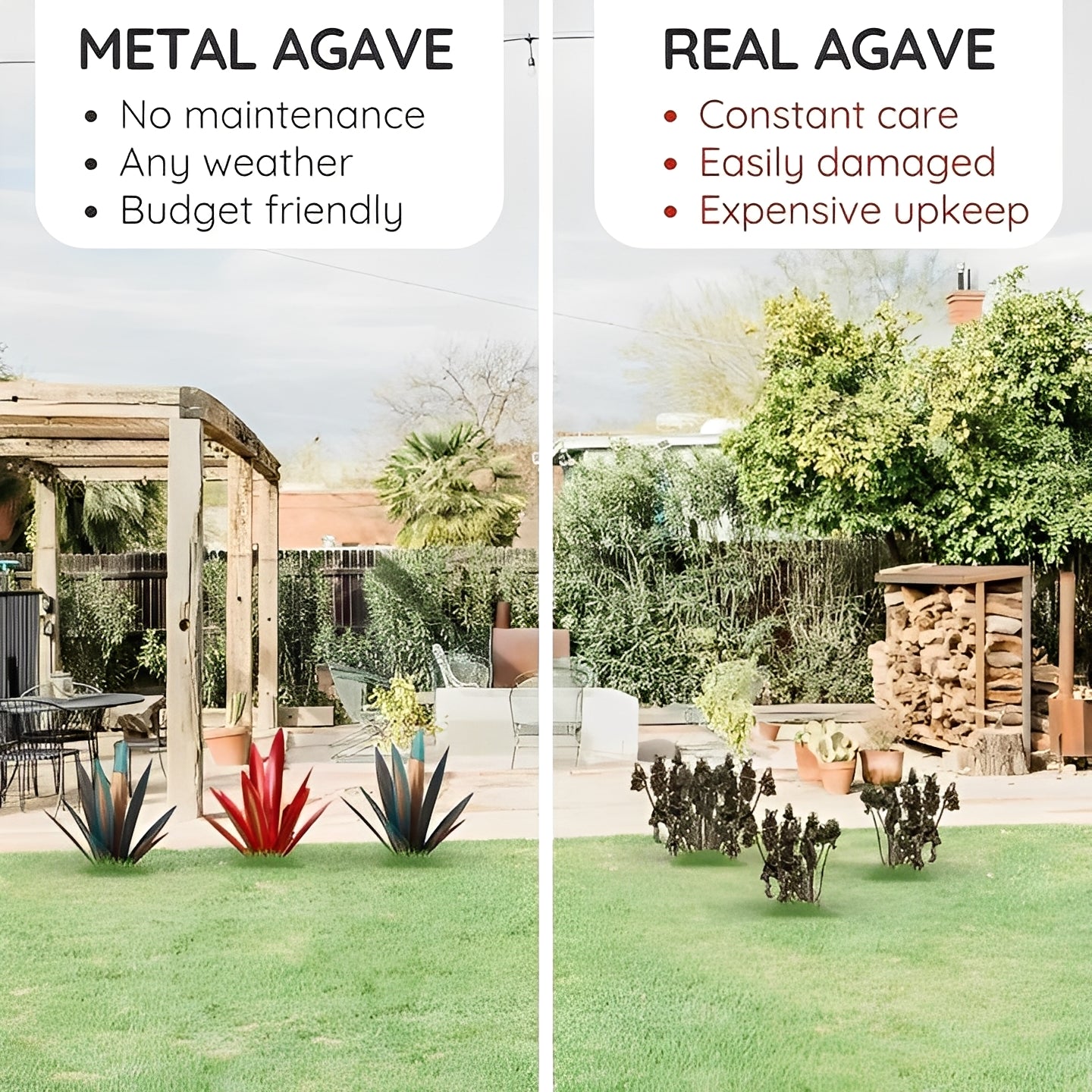 Stylish Metal Agave-Inspired Garden Ornament for Any Space