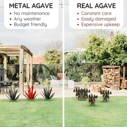 Stylish Metal Agave-Inspired Garden Ornament for Any Space