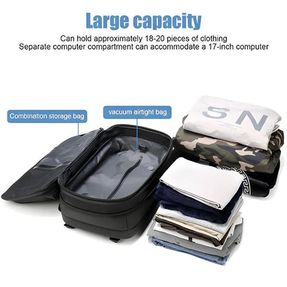 Smart Travel Backpack with Space-Saving Compression System