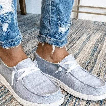 Comfortable Slip-On Canvas Flats with Extra Room for Women
