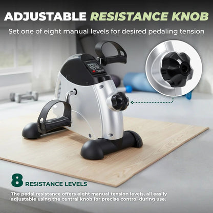 Compact Under-Desk Cycle Trainer with Adjustable Resistance and Display