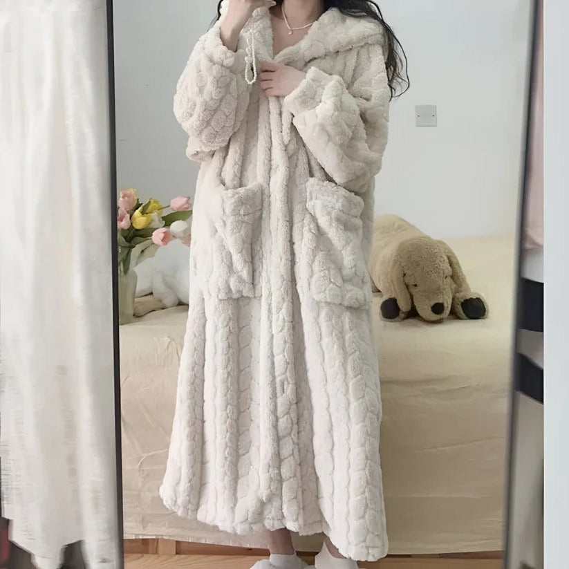 Cozy Winter Hooded Bathrobe for Ultimate Comfort