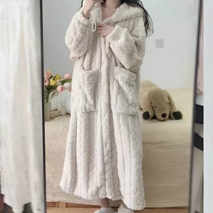 Cozy Winter Hooded Bathrobe for Ultimate Comfort