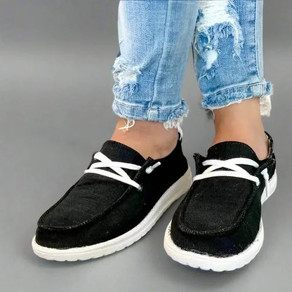 Comfortable Slip-On Canvas Flats with Extra Room for Women