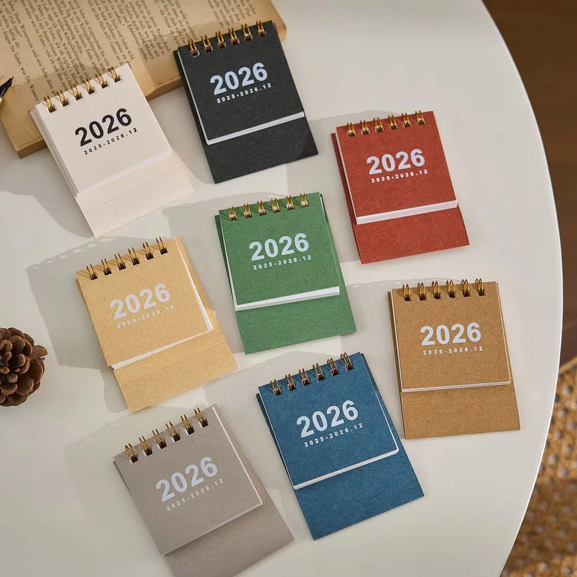 2026 Compact Desk Calendar with Easy-View Stand