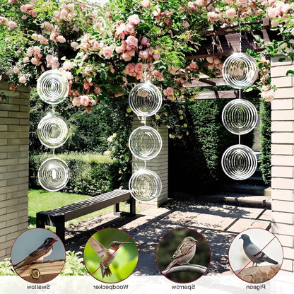 Shimmering Bird Defense Spinner for Garden Protection