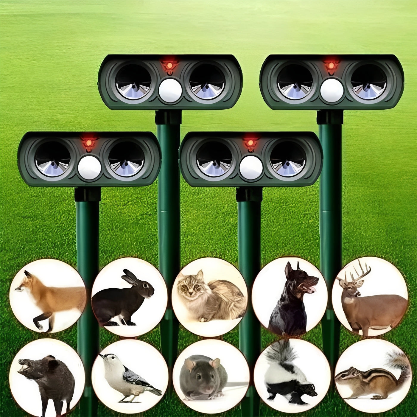 Solar-Operated Motion Sensor Animal Repeller