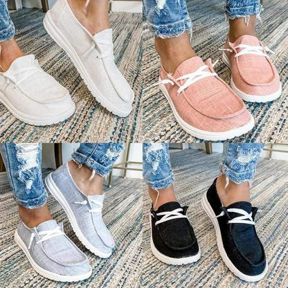 Comfortable Slip-On Canvas Flats with Extra Room for Women