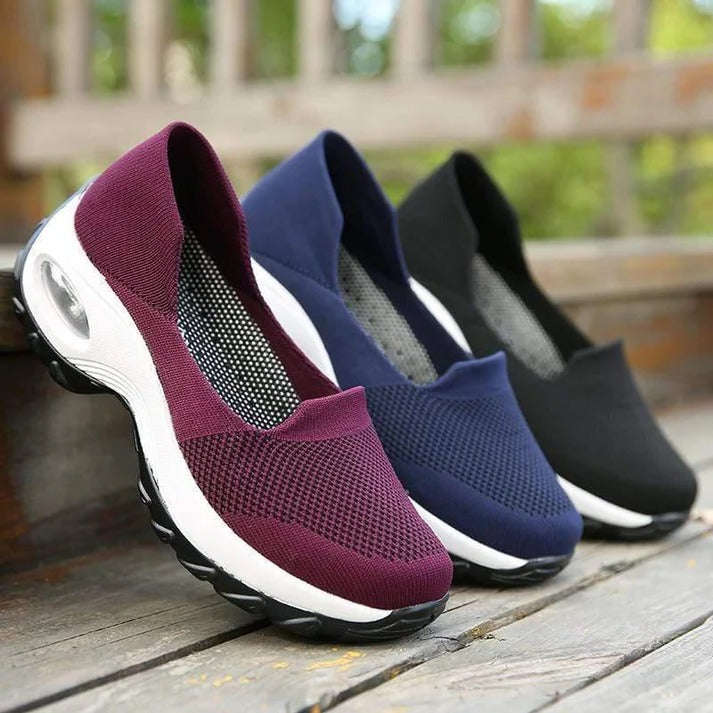 Ladies Lightweight Comfort Sneakers with Supportive Air Cushion