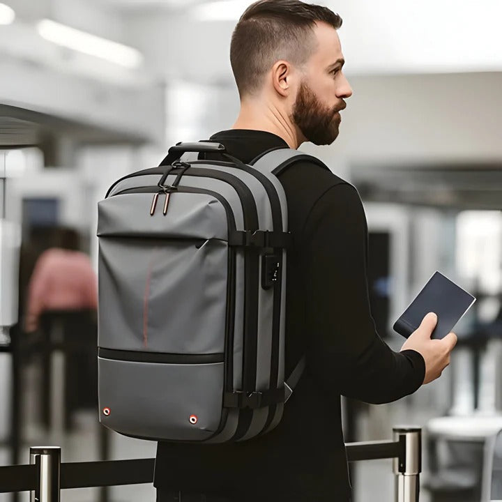 Smart Travel Backpack with Space-Saving Compression System