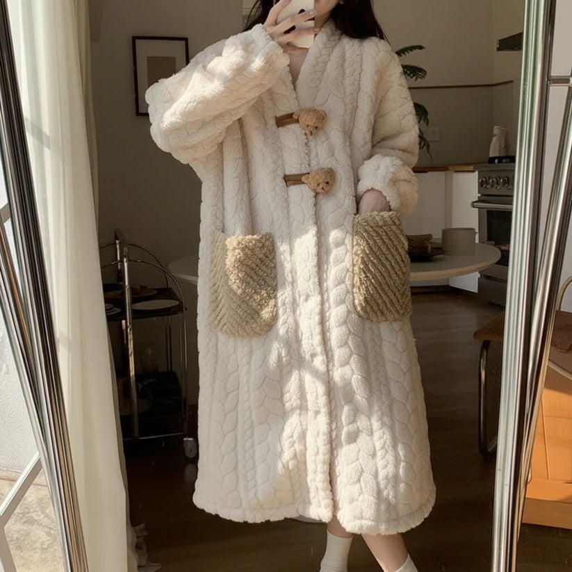 Cozy Winter Hooded Bathrobe for Ultimate Comfort