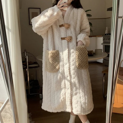 Cozy Winter Hooded Bathrobe for Ultimate Comfort