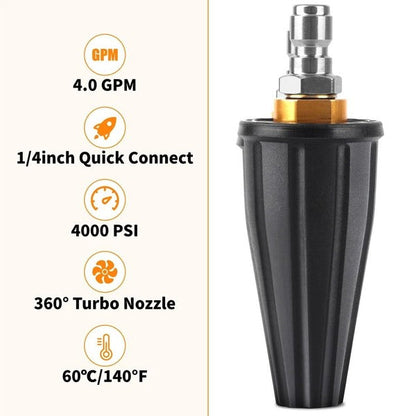 Versatile Rotating Nozzle for Power Washers with Multiple Spray Options