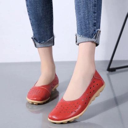 Comfortable Wide-Fit Leather Slip-On Flats for Every Occasion