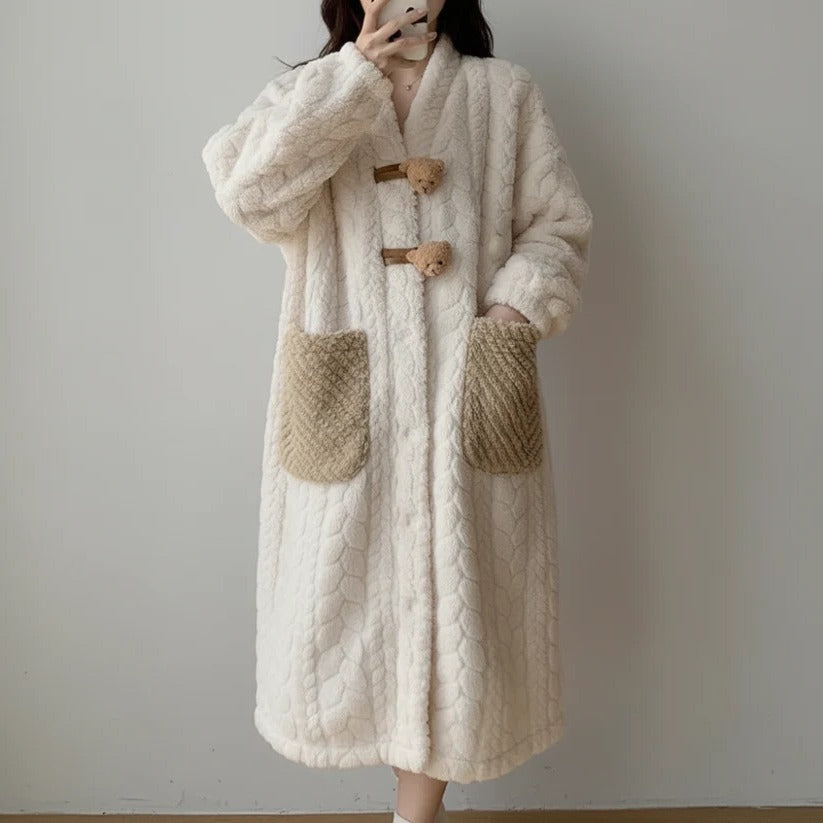 Cozy Winter Hooded Bathrobe for Ultimate Comfort