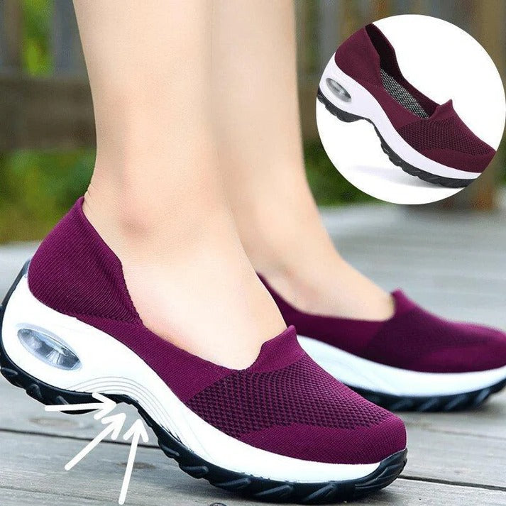 Ladies Lightweight Comfort Sneakers with Supportive Air Cushion