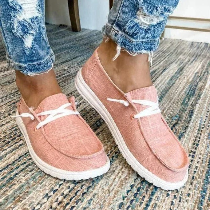 Comfortable Slip-On Canvas Flats with Extra Room for Women