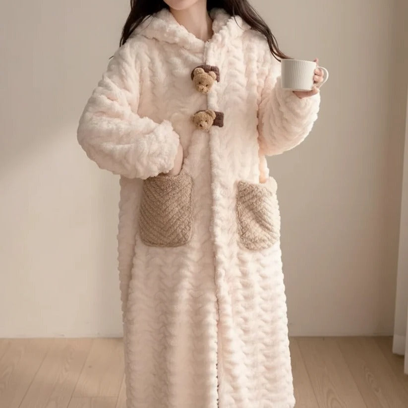 Cozy Winter Hooded Bathrobe for Ultimate Comfort