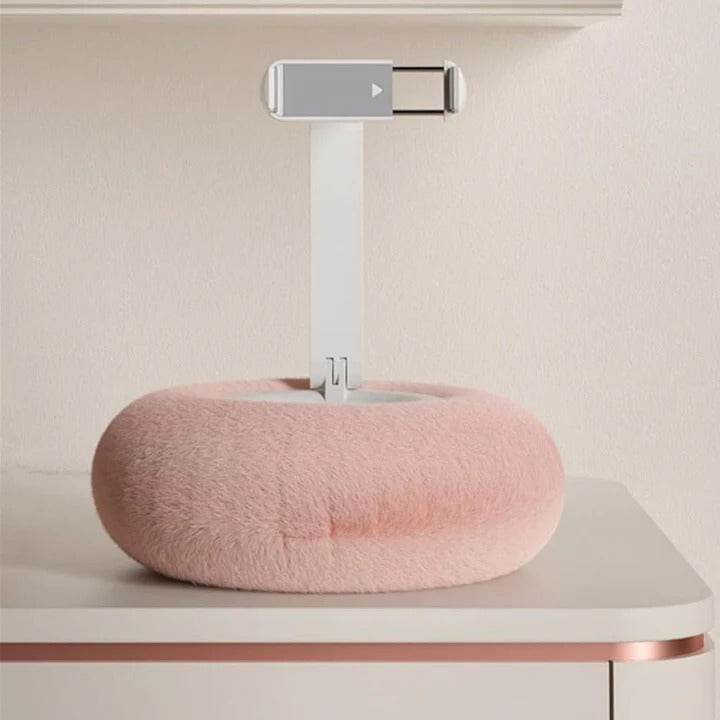 Comfy Tech Buddy: Phone Stand Pillow with Snack Holder