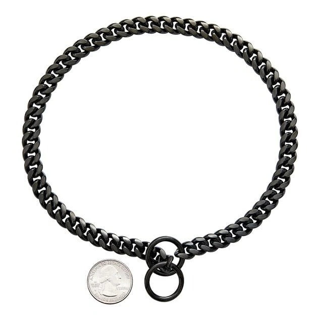 Robust Metal Chain Dog Collar for Strong Breeds in Vibrant Colors
