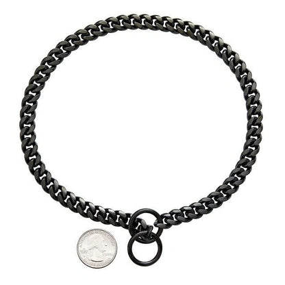 Robust Metal Chain Dog Collar for Strong Breeds in Vibrant Colors