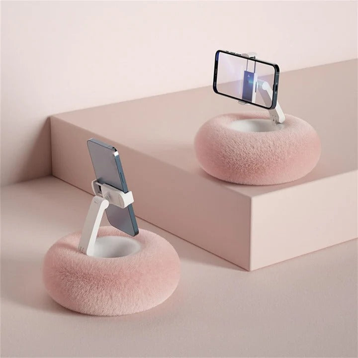 Comfy Tech Buddy: Phone Stand Pillow with Snack Holder