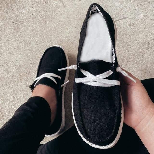 Comfortable Slip-On Canvas Flats with Extra Room for Women