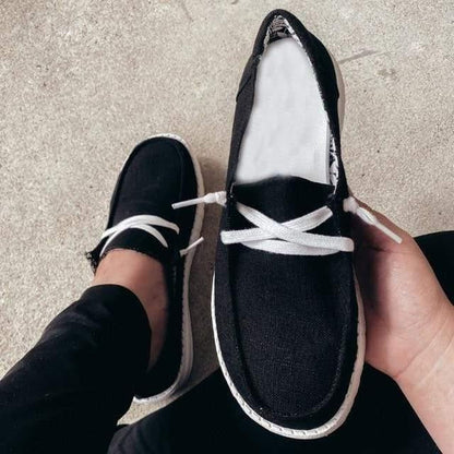 Comfortable Slip-On Canvas Flats with Extra Room for Women