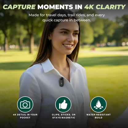 Versatile 4K Mini Action Camera with Waterproof Design and 128GB Storage