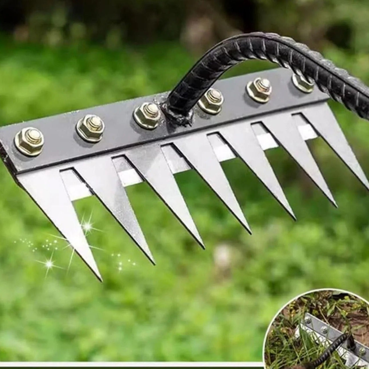 Heavy-Duty Garden Rake for Precision Weeding & Soil Care