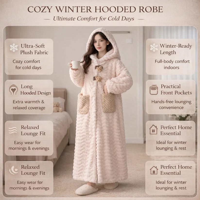 Cozy Winter Hooded Bathrobe for Ultimate Comfort