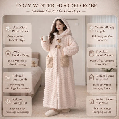 Cozy Winter Hooded Bathrobe for Ultimate Comfort