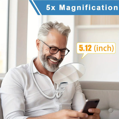 Hands-Free Magnifying Lens with 5X Zoom and Adjustable Neck Strap