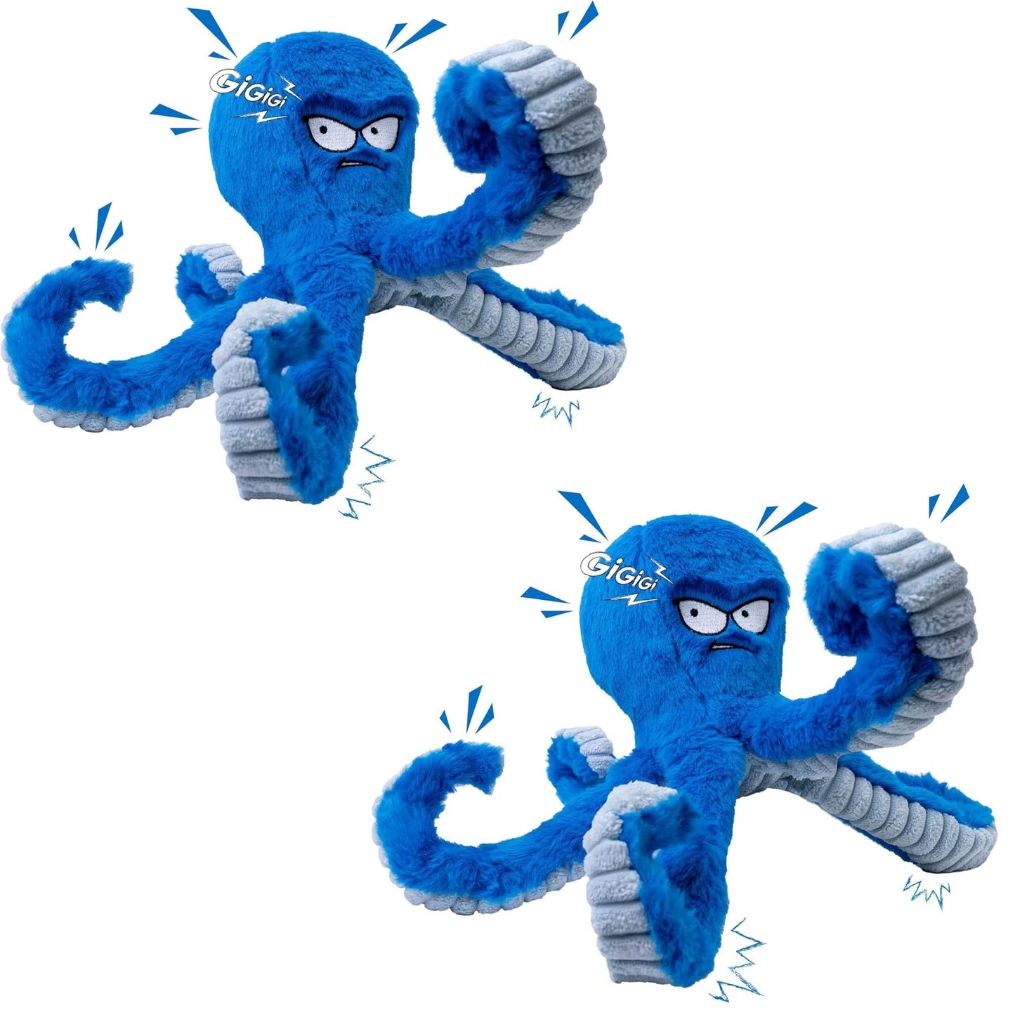 Durable Octopus Dog Chew Toy with Squeaker and Crinkle Sounds