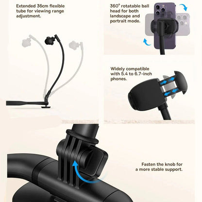Adjustable Phone Mount with 360° Rotation for Easy Viewing