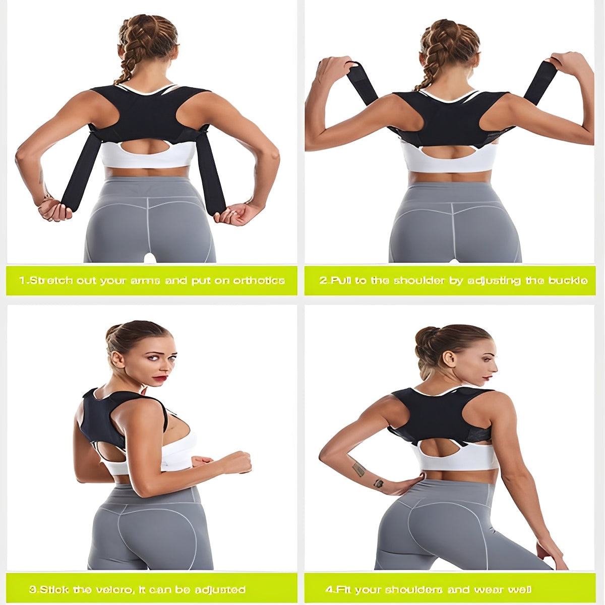 Versatile Adjustable Back Support Brace for Improved Posture